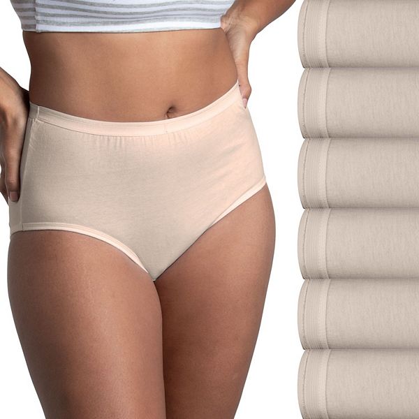 Women's Fruit of the Loom® 6-Pack Signature Cotton Brief Panty Set 6DKBRAP - All Cashmere Pack (8)