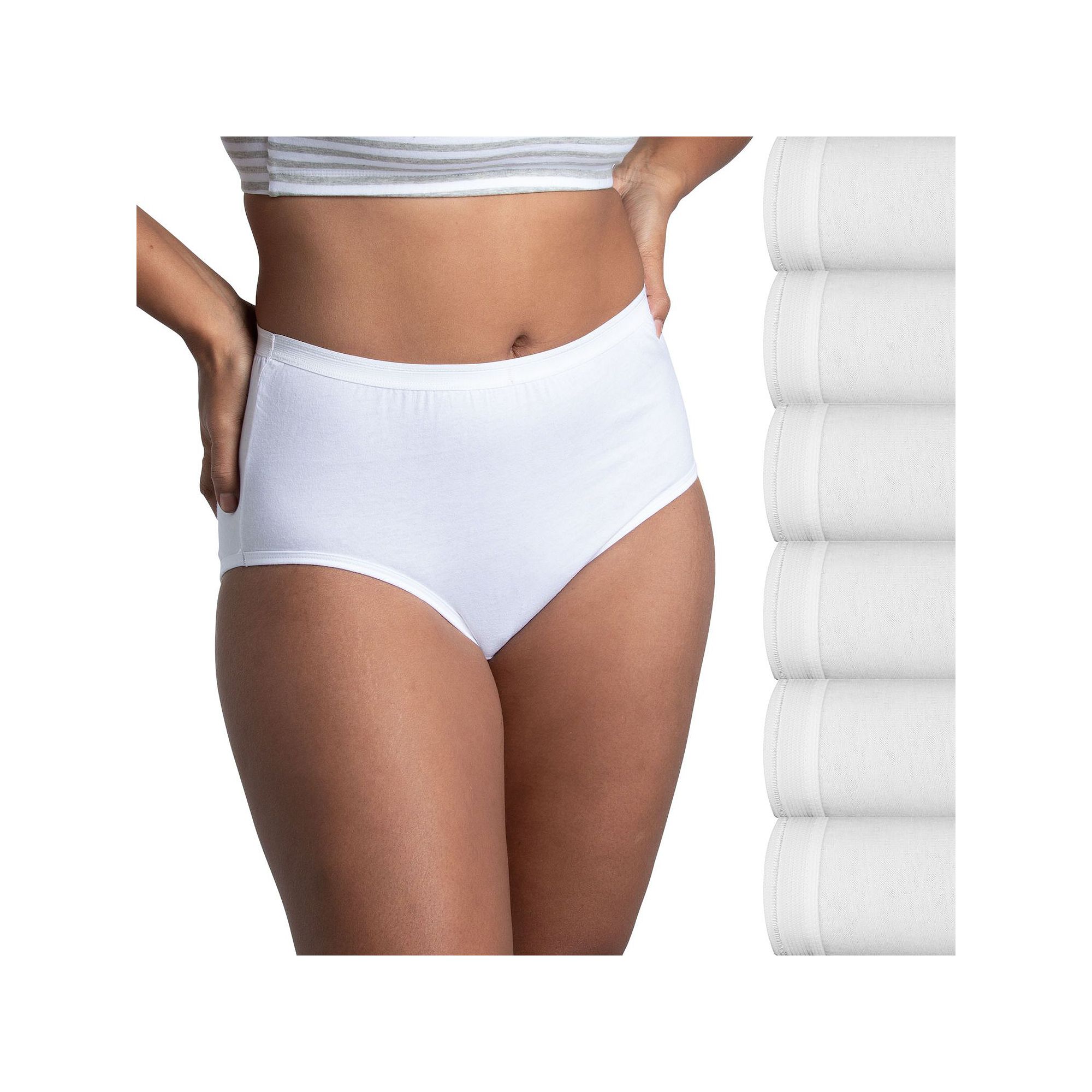 Womens Fruit of the Loom® 6-Pack Signature Cotton Brief Panty Set 6DKBRAP