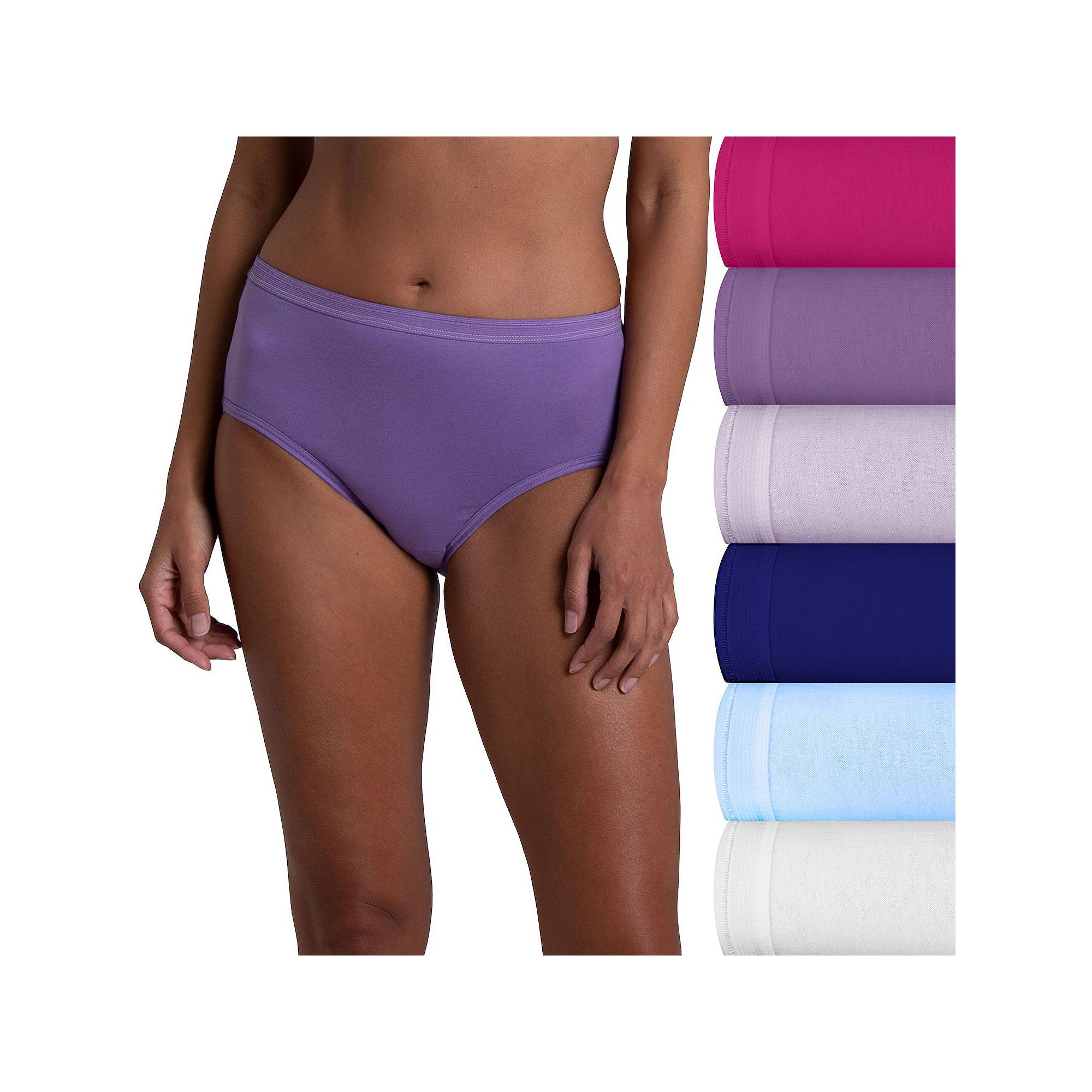 Womens Fruit of the Loom® 6-Pack Signature Cotton Brief Panty Set 6DKBRAP