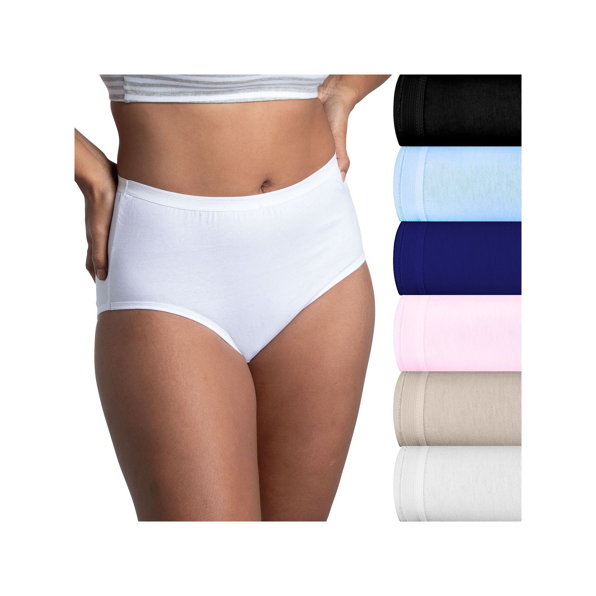 Womens Fruit of the Loom® 6-Pack Signature Cotton Brief Panty Set 6DKBRAP