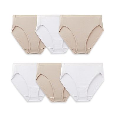 Women's Fruit of the Loom® 6-Pack Signature Cotton High-Cut Brief Panty Set 6DKHCAP