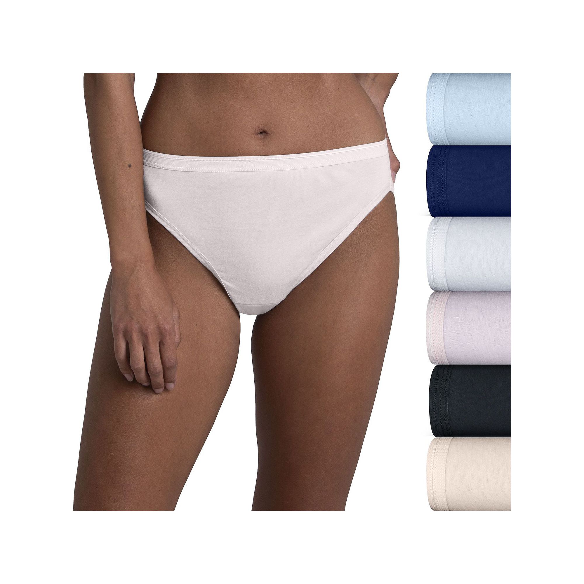 Womens Fruit of the Loom® 6-Pack Signature Cotton High-Cut Brief Panty Se