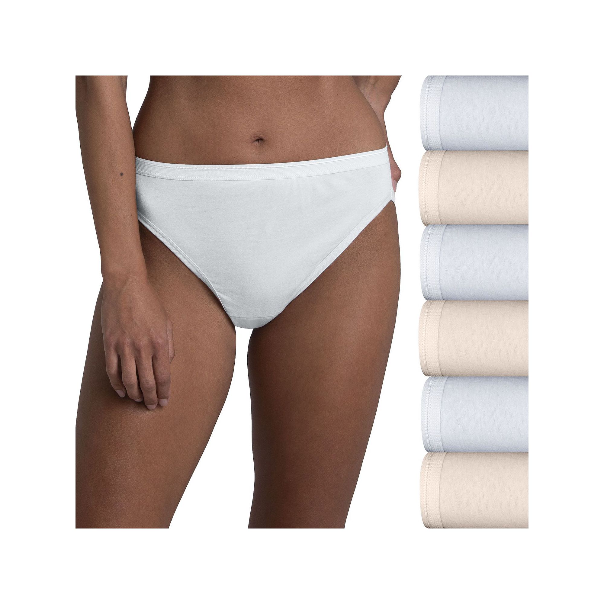 Womens Fruit of the Loom® 6-Pack Signature Cotton High-Cut Brief Panty Se