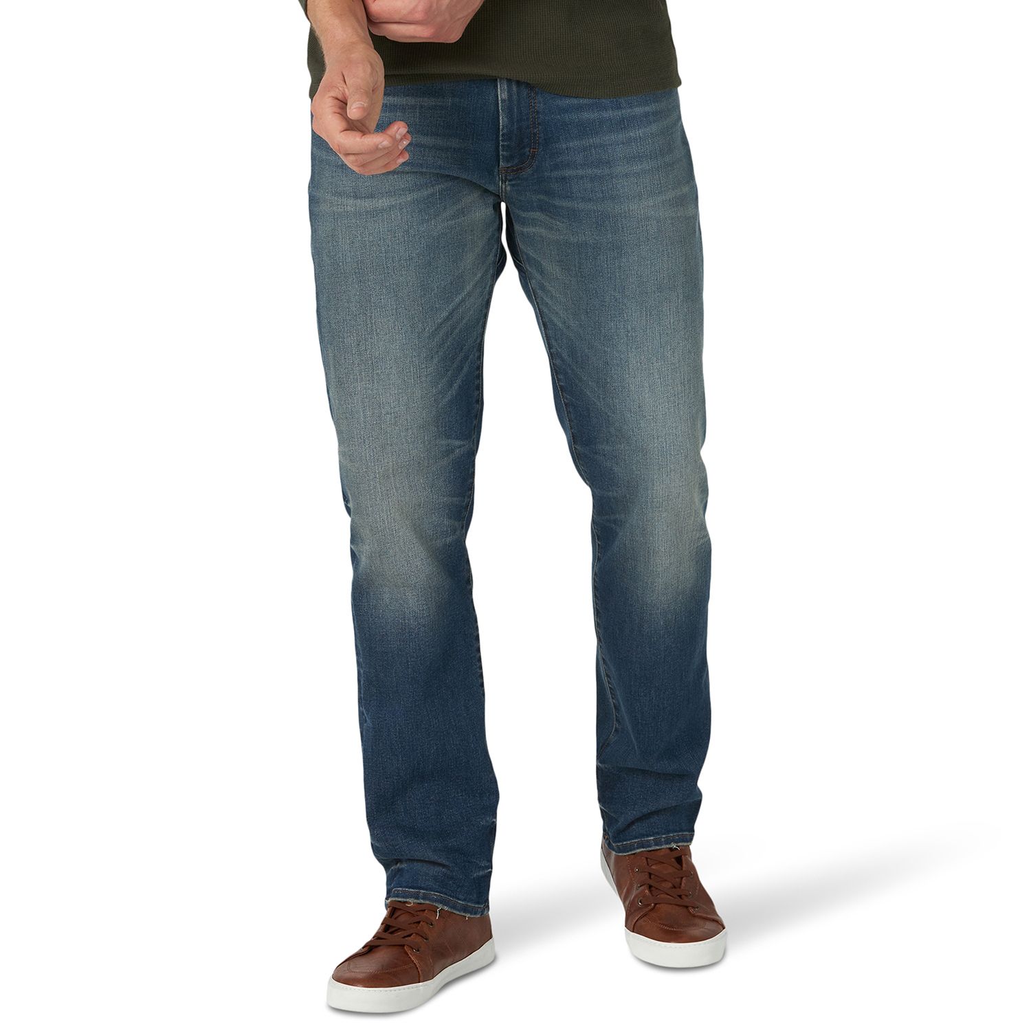 men's lee extreme motion stretch slim straight jeans