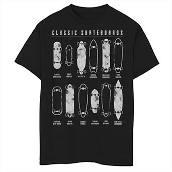 Boys 8-20 Classic Skateboards Lineup Sketch Graphic Tee