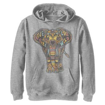 Boys 8-20 Fifth Sun Love Elephant Fleece Pullover Graphic Hoodie