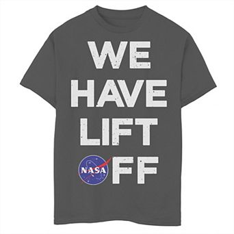 Boys 8-20 NASA We Have Lift Off Text Stack Logo Graphic Tee