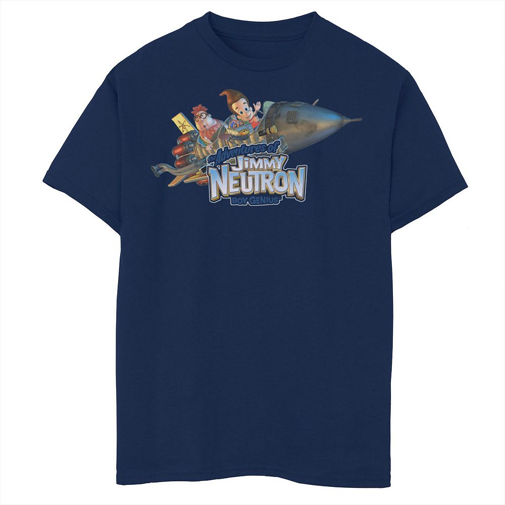 Boys 6-20 Jimmy Neutron Carl And Jimmy Rocket Ride Title Logo Graphic Tee