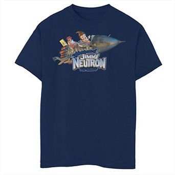 Boys 8-20 Jimmy Neutron Carl And Jimmy Rocket Ride Title Logo Graphic Tee