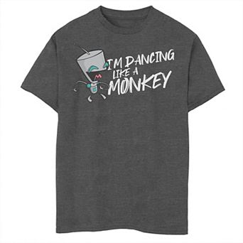Boys 8-20 Nickelodeon Invader Zim Gir I'm Dancing Like A Monkey Portrait Graphic Tee