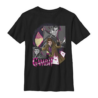 Boys 8-20 Marvel X-Men Gambit Collage Panel Logo Graphic Tee