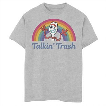 Disney / Pixar's's Toy Story 4 Forky Boys 8-20 Talkin' Trash Rainbow Poster Graphic Tee