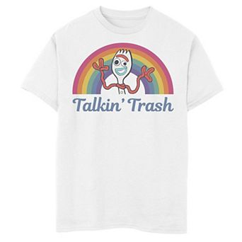 Disney / Pixar's's Toy Story 4 Forky Boys 8-20 Talkin' Trash Rainbow Poster Graphic Tee