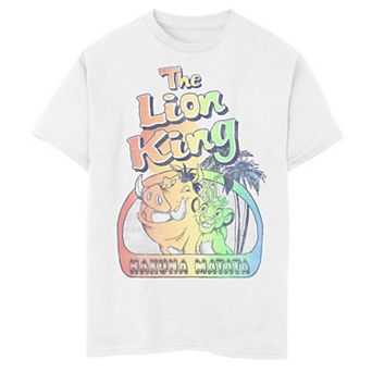 Disney's The Lion King Boys 6-20 Retro Rainbow Hakuna Matata Friends Graphic Tee