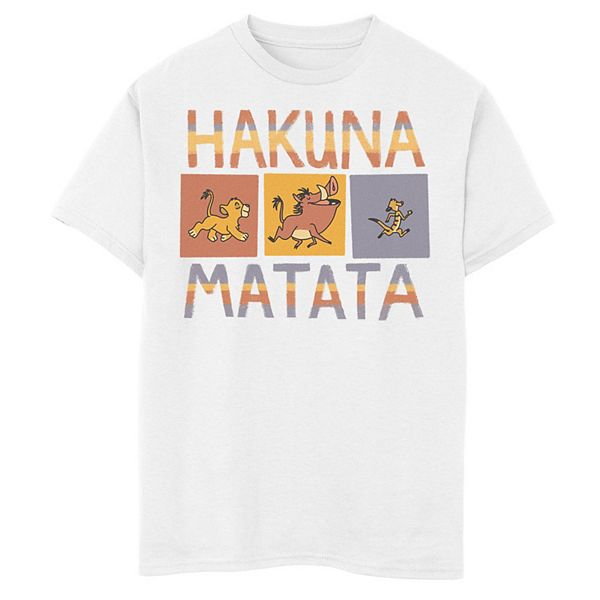 Disney's The Lion King Boys 8-20 Hakuna Matata Solid Blocks Graphic Tee