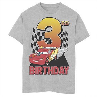 Disney Pixar's Cars Boys 8-20 Lightning McQueen 3rd Birthday Peel Out Graphic Tee