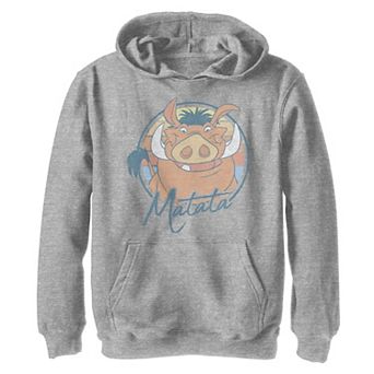 Disney's The Lion King Boys 8-20 Pumbaa Matata Text Portrait Pullover Hoodie