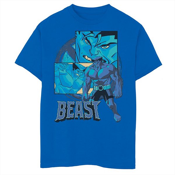 Boys 8 Marvel X Men Beast Collage Panel Logo Graphic Tee