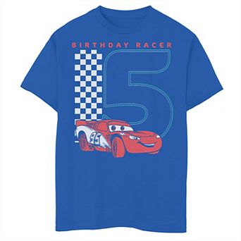 Disney / Pixar's Cars Lightining McQueen Boys 8-20 5th Birthday Racer Graphic Tee