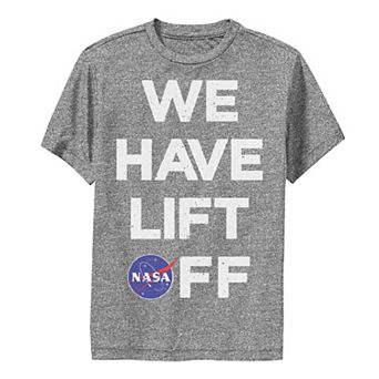 Boys 8-20 NASA We Have Lift Off Text Stack Logo Performance Graphic Tee