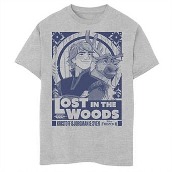 Disney's Frozen 2 Boys 8-20 Kristoff & Sven Lost In The Woods Poster Graphic Tee