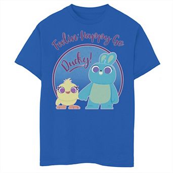 Disney Pixar's Toy Story 4 Boys 6-20 Ducky and Bunny Feeling Happy Go Ducky Graphic Tee