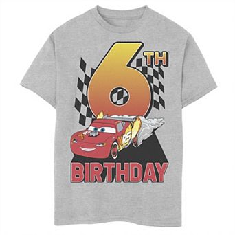 Disney / Pixar's Cars Lightning McQueen Boys 8-20 6th Birthday Peel Out Graphic Tee