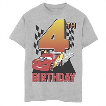 Disney / Pixar's Cars Lightning McQueen Boys 8-20 4th Birthday Peel Out Graphic Tee