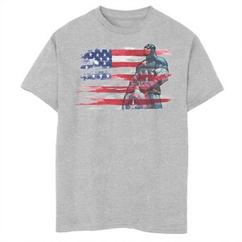 Boys 6-20 Marvel Captain America Stand to Honor RedWhiteBlue Graphic Tee