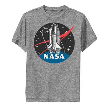 Boys 8-20 NASA Space Shuttle Take Off With Logo Performance Graphic Tee