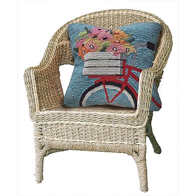 Liora Manne Frontporch Bike Ride Indoor Outdoor Throw Pillow