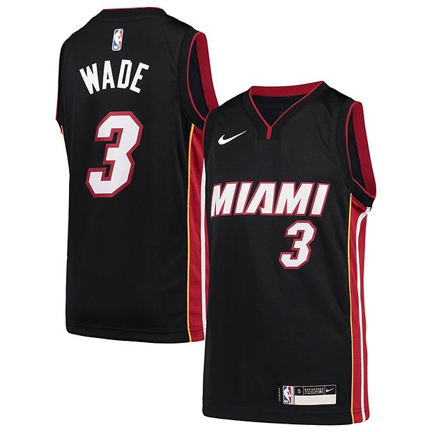 Youth Nike Dwyane Wade Black Miami Heat Team Swingman Jersey - Icon Edition