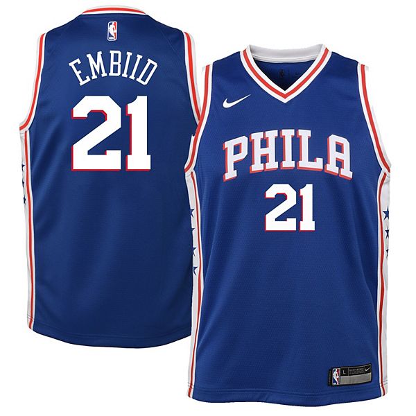 Men's Nike Joel Embiid Cream Philadelphia 76ers 2019/20 Swingman