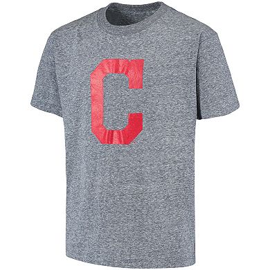 Youth Stitches Heathered Navy Cleveland Indians Snow T-Shirt