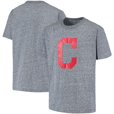 Youth Stitches Heathered Navy Cleveland Indians Snow T-Shirt