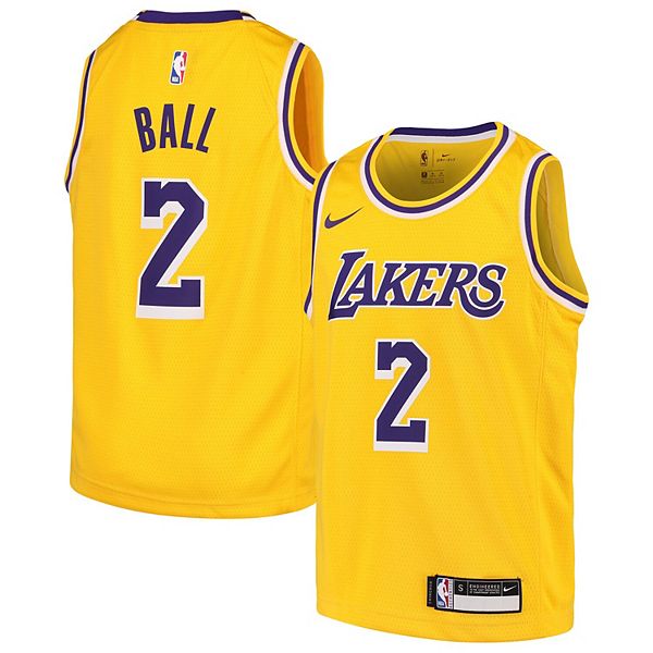 Youth Nike Lonzo Ball Gold Los Angeles Lakers Swingman Jersey Icon Edition - roblox lakers jersey