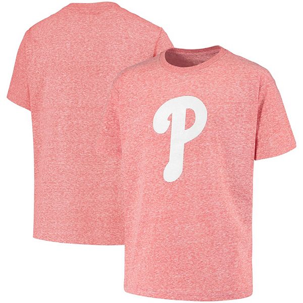 Stitches Philadelphia Phillies Red Tie-Dye Logo T-Shirt