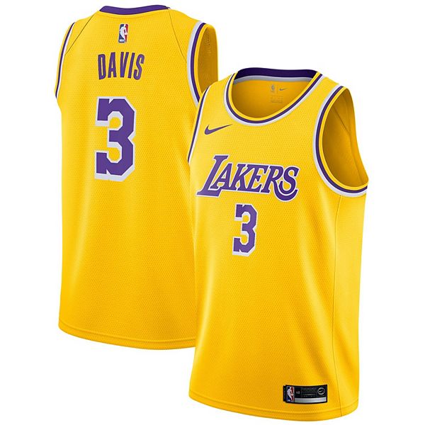 Men's Nike Anthony Davis Gold Los Angeles Lakers 2019/20 ...