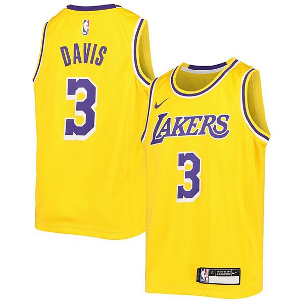 Men 3 Anthony Davis Jersey White Los Angeles Lakers Swingman Jersey