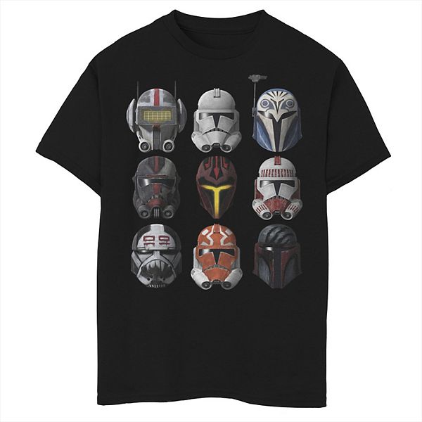 Boys 8 20 Star Wars The Clone Wars Clone Helmets Graphic Tee - jedi shirt roblox