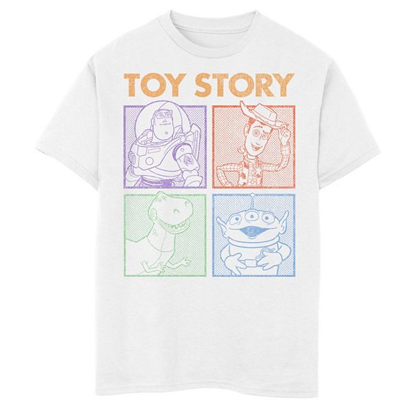 Disney / Pixar's Toy Story Boys 8-20 Group Shot Dotted Panels Graphic Tee