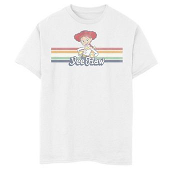 Disney / Pixar's Toy Story Jessie Boys 8-20 Cowgirl Rainbow Stripe Yee Haw Graphic Tee
