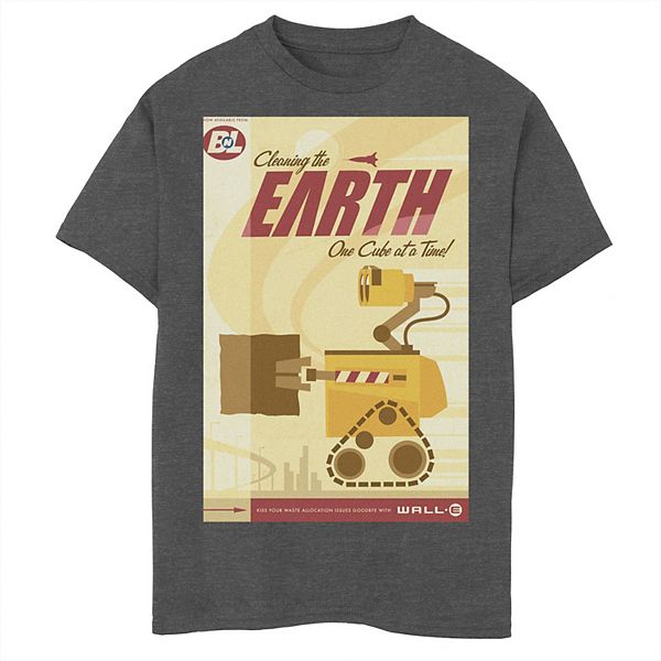 Disney Pixar S Wall E Boys 8 20 Cleaning The Earth One Cube At A Time Graphic Tee - wall e front roblox