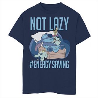 Disney's Lilo & Stitch Boys 8-20 Not Lazy #Energy Saving Portrait Graphic Tee