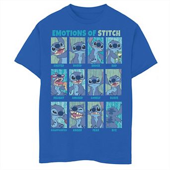 Disney's Lilo & Stitch Boys 8-20 the Emotions Of Stitch Panel Grid Graphic Tee
