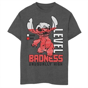 Disney's Lilo & Stitch Boys 8-20 Level Badness Gradient Portrait Graphic Tee