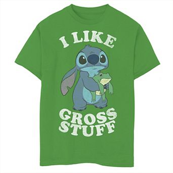Disney's Lilo & Stitch Boys 8-20 I Like Gross Stuff Stitch And Frog Graphic Tee
