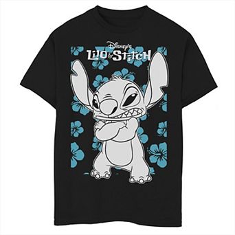 Disney's Lilo & Stitch Boys 8-20 Tropical Flower Portrait Movie Poster Graphic Tee
