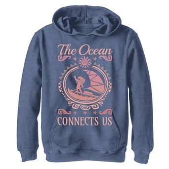 Disney's Moana Boys 8-20 The Ocean Connects Us Coral Graphic Hoodie