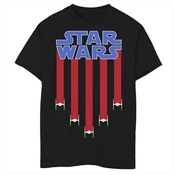 Boys 8-20 Star Wars Fighter Jets Star Bangled Banner July 4th Graphic Tee